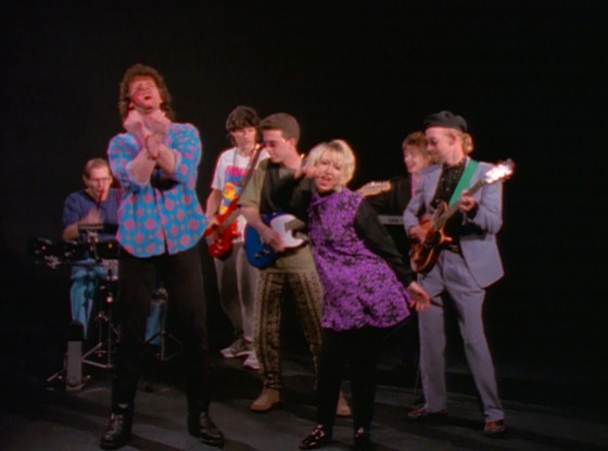 The band on the Beat Park video set