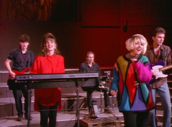 The band on the Beat Park video set